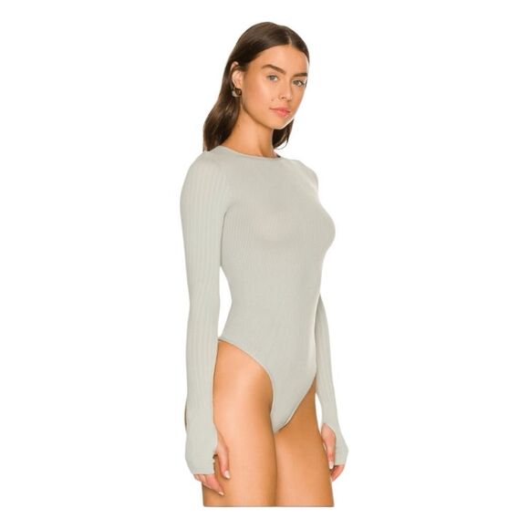 Free People Intimately Seams To Me Seamless Bodysuit Heather Grey Long Sleeve M/ - Picture 1 of 6